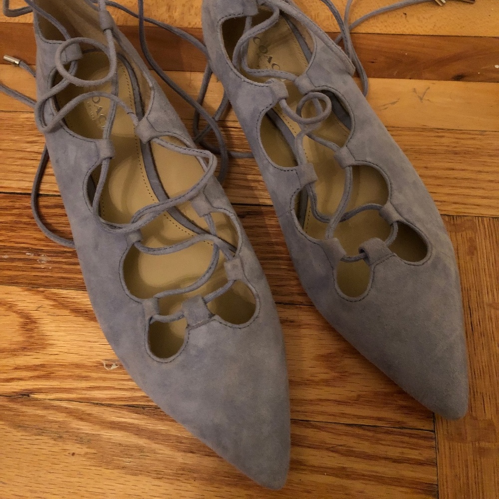 Coach Baby Blue Suede Shoes Sz 8.5